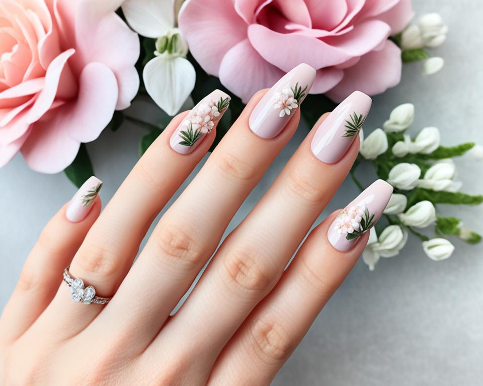 kr&oacute;tkie paznokcie malowane kwiaty