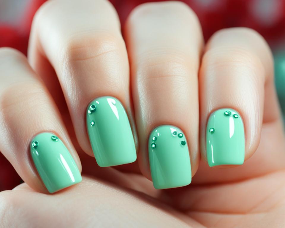 miętowe paznokcie