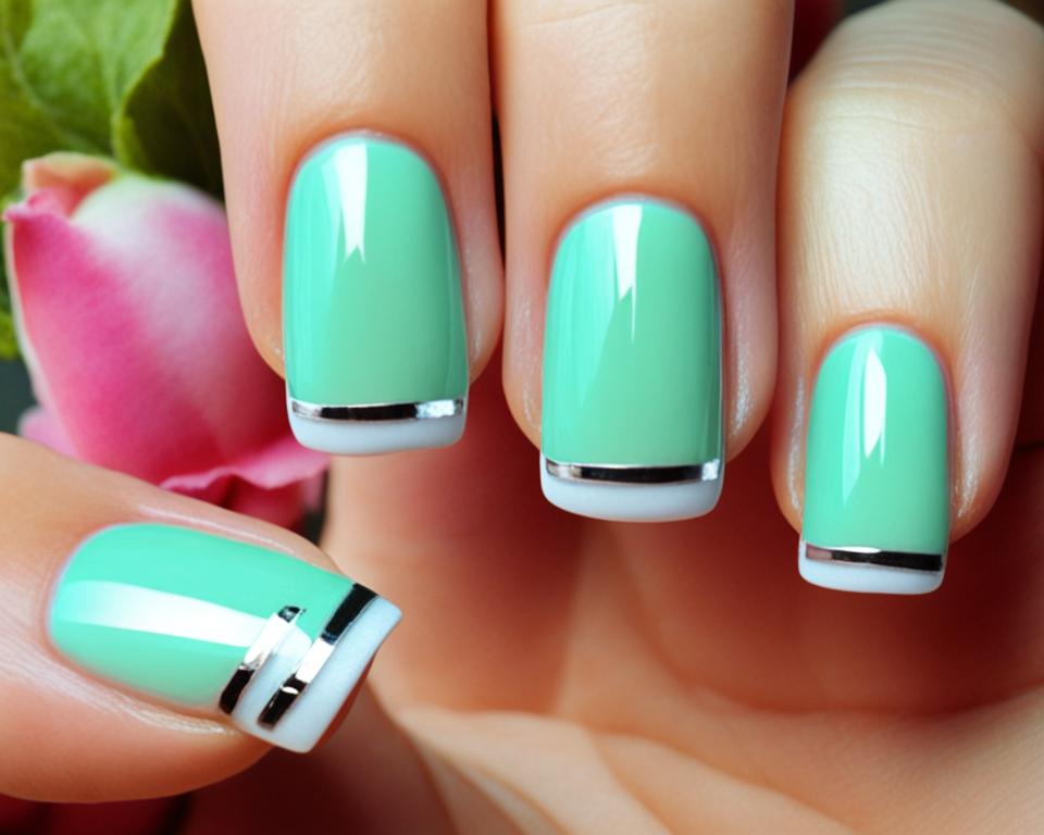 miętowy french manicure