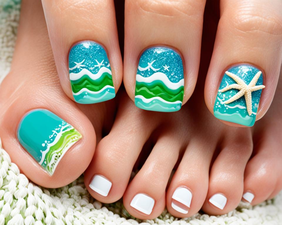 morski manicure u nóg morski manicure u nóg