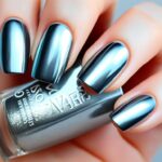 paznokcie szare ze srebrnym