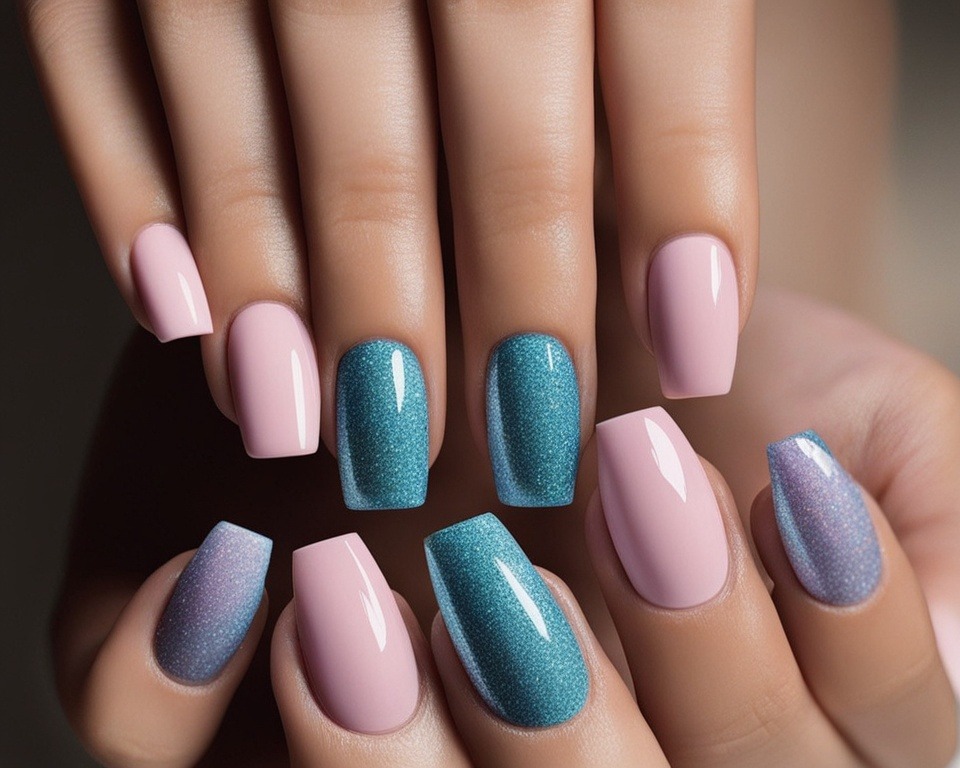 paznokcie z brokatem