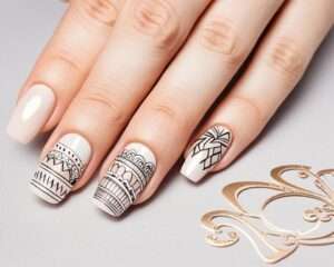 paznokcie nudę z wzorkami