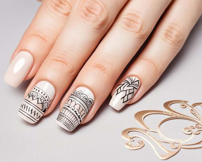 paznokcie nudę z wzorkami