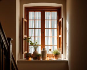 jak ozdobić okno na klatce schodowej