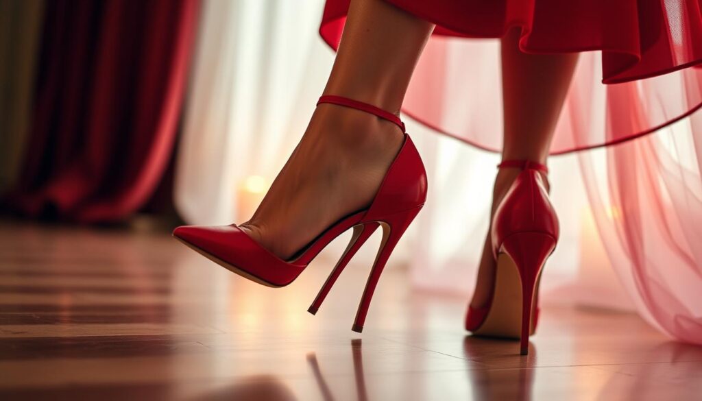 Eleganckie buty do czerwonej sukienki na wesele