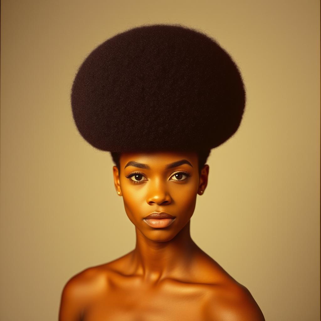 Osoba z fryzurą afro charakterystyczną dla lat 70