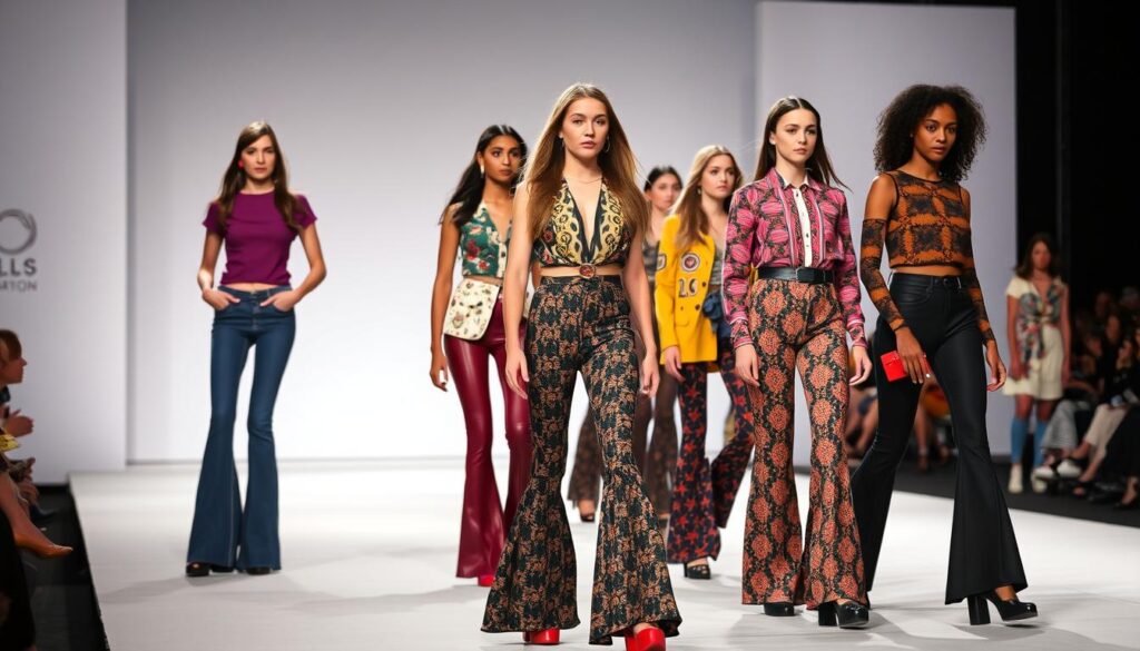 Wsp&oacute;łczesny pokaz mody z kolekcją inspirowaną latami 70
