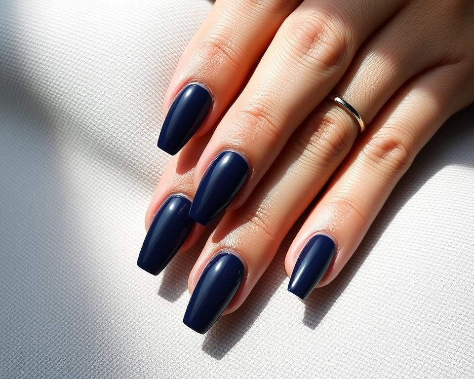 Granatowe paznokcie