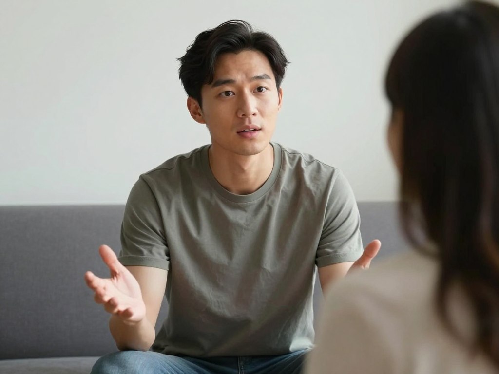 Mężczyzna przyjmujący otwartą postawę ciała, sygnalizującą zainteresowanie kobietą