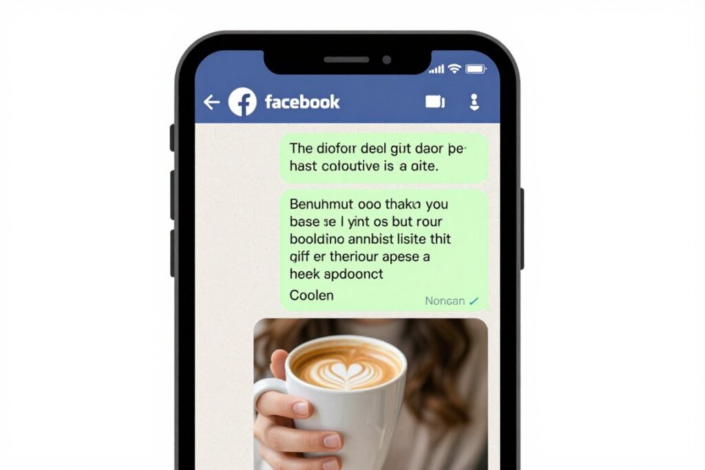 Ekran telefonu z wiadomością zapraszającą na randkę przez media społecznościowe